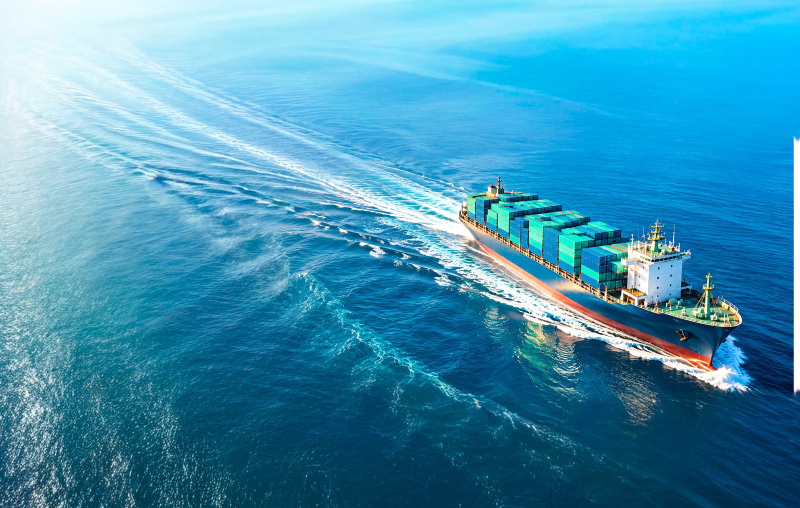Container vessel under way
